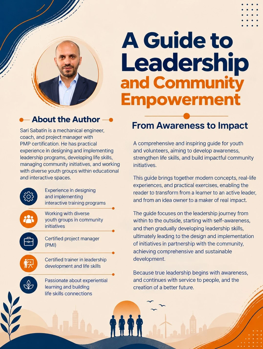 Ofuq Leadership Guide cover, leaders create impact, they don't wait for it, a complete journey from self to society